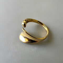 Leaf Style Anti Tarnish Ring - Gold