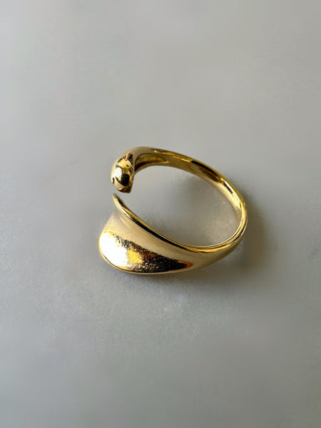 Leaf Style Anti Tarnish Ring - Gold