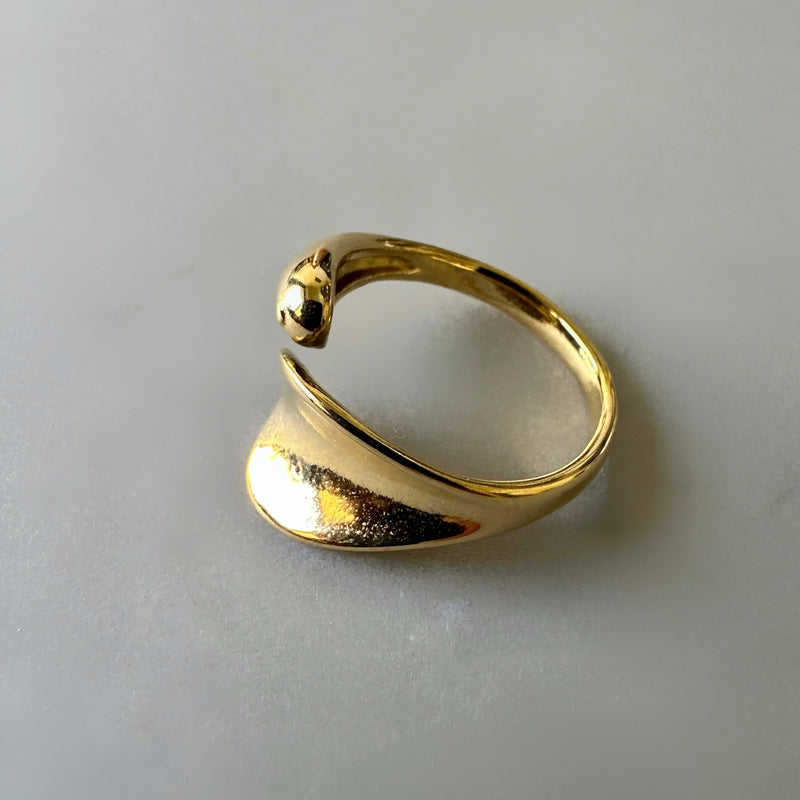 Leaf Style Anti Tarnish Ring - Gold