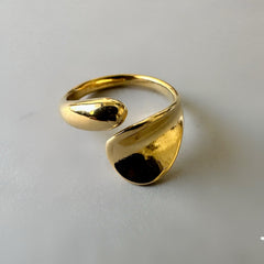Leaf Style Anti Tarnish Ring - Gold