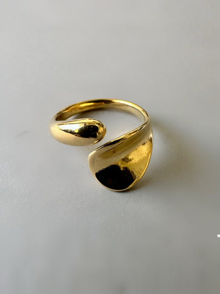 Leaf Style Anti Tarnish Ring - Gold