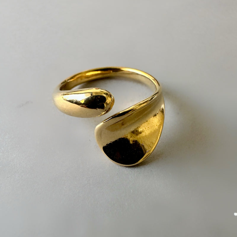 Leaf Style Anti Tarnish Ring - Gold