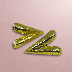 Textured Heart Anti Tarnish Earrings - Gold
