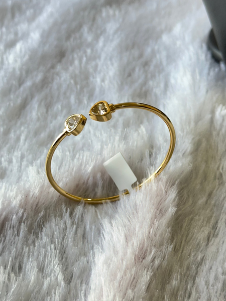 Minimalistic Heart Anti Tarnish Cuff Bracelet