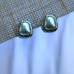 Pearl Stud Anti Tarnish Earrings - Silver