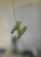 Anti Tarnish Stone Studded Alphabet Pendants