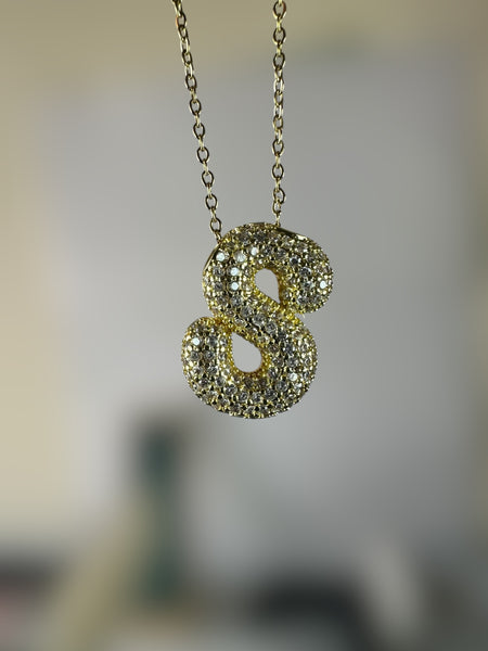 Anti Tarnish Stone Studded Alphabet Pendants