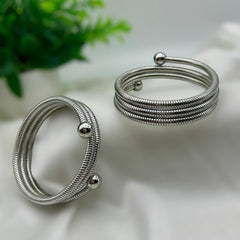 Spiral Anti Tarnish Bracelet Bangle - Silver
