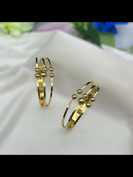 Layered Anti-tarnish Cuff Bracelet - Gold