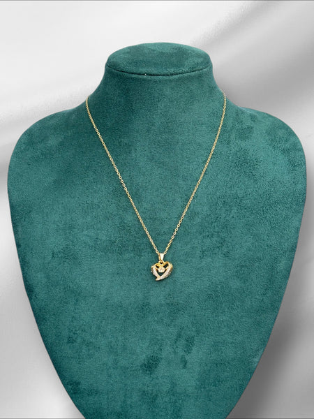 Heart of Stone Pendant Necklace - Gold