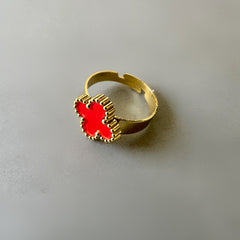 Red Clover Adjustable Anti-tarnish Ring