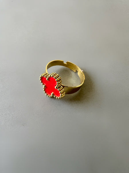 Red Clover Adjustable Anti-tarnish Ring