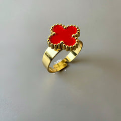 Red Clover Adjustable Anti-tarnish Ring