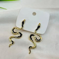 Serpentine Dangler Earrings - Gold