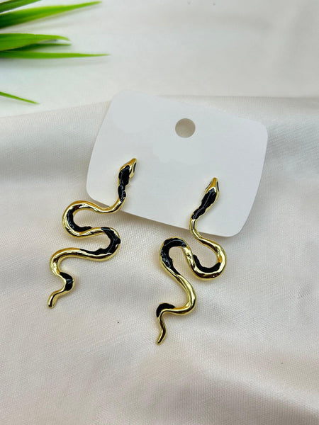 Serpentine Dangler Earrings - Gold