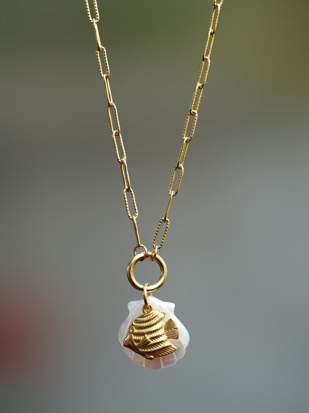 Shell And Fish Charm Anti-Tarnish Necklace