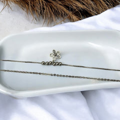 Silver Anti Tarnish Layered Charm Bracelet