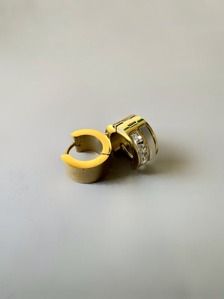 Small Clip-On Studded Anti Tarnish Earrings - Gold