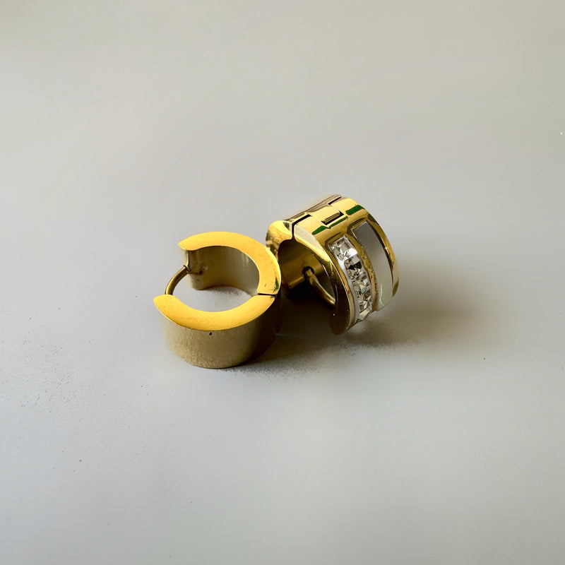 Small Clip-On Studded Anti Tarnish Earrings - Gold
