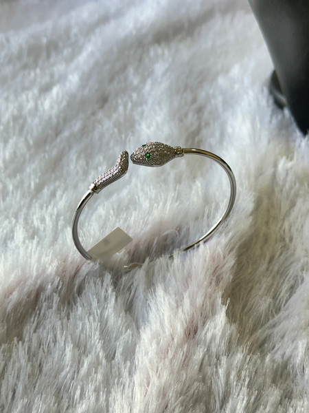 Snake Cuff Anti Tarnish Bracelet - Silver