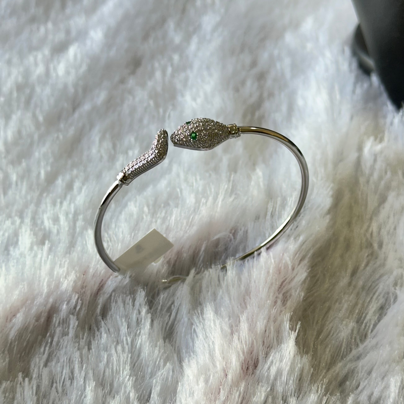 Snake Cuff Anti Tarnish Bracelet - Silver