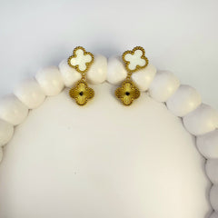 White Clover Dangler Earrings