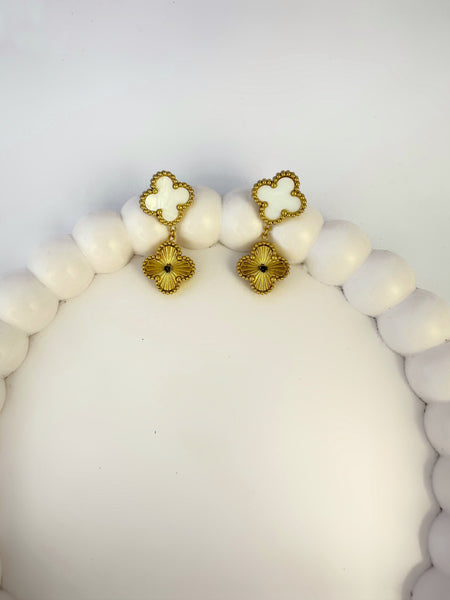 White Clover Dangler Earrings