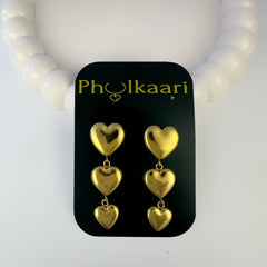 Heart Dangling Anti Tarnish Earrings