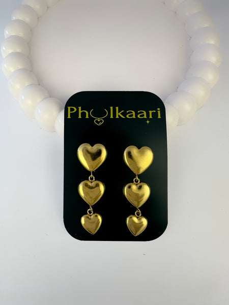 Heart Dangling Anti Tarnish Earrings