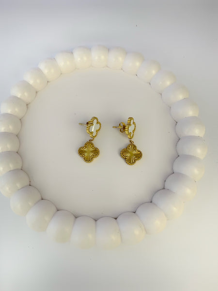 White Clover Dangler Earrings