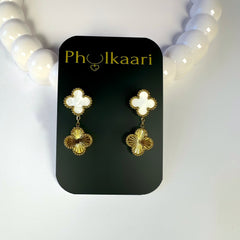 White Clover Dangler Earrings