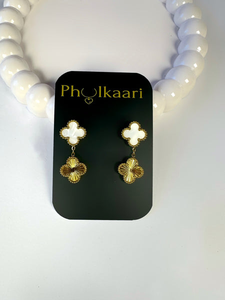 White Clover Dangler Earrings