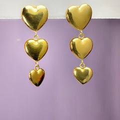 Heart Dangling Anti Tarnish Earrings
