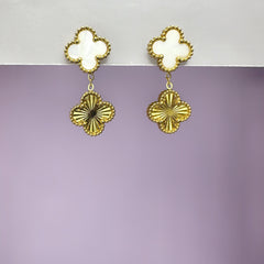 White Clover Dangler Earrings