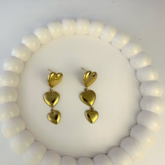 Heart Dangling Anti Tarnish Earrings