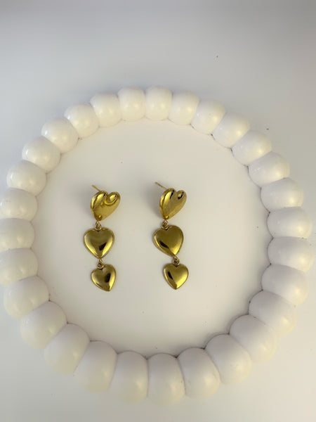 Heart Dangling Anti Tarnish Earrings
