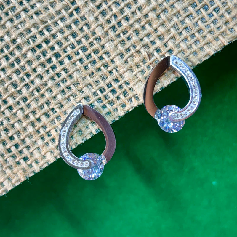 Stainless steel Silver Stud Earrings