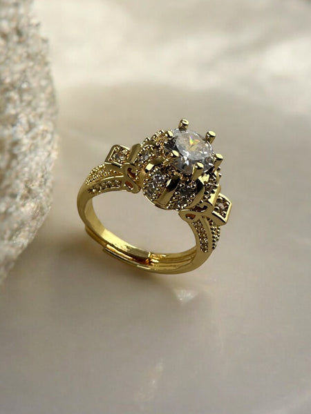 Statement Anti Tarnish ring with Stone