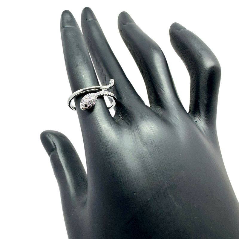 Wrapped Anti Tarnish Snake Ring - Silver