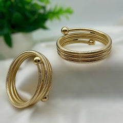 Spiral Anti Tarnish Bracelet Bangle - Gold