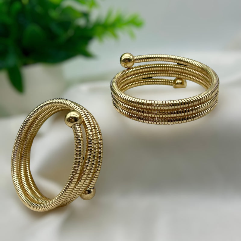 Spiral Anti Tarnish Bracelet Bangle - Gold