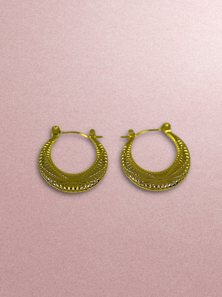 Self Design Mini Circular hoops - Gold