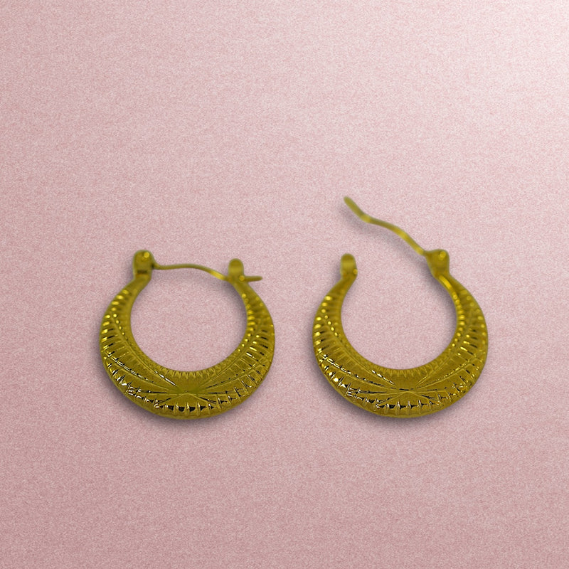 Self Design Mini Circular hoops - Gold